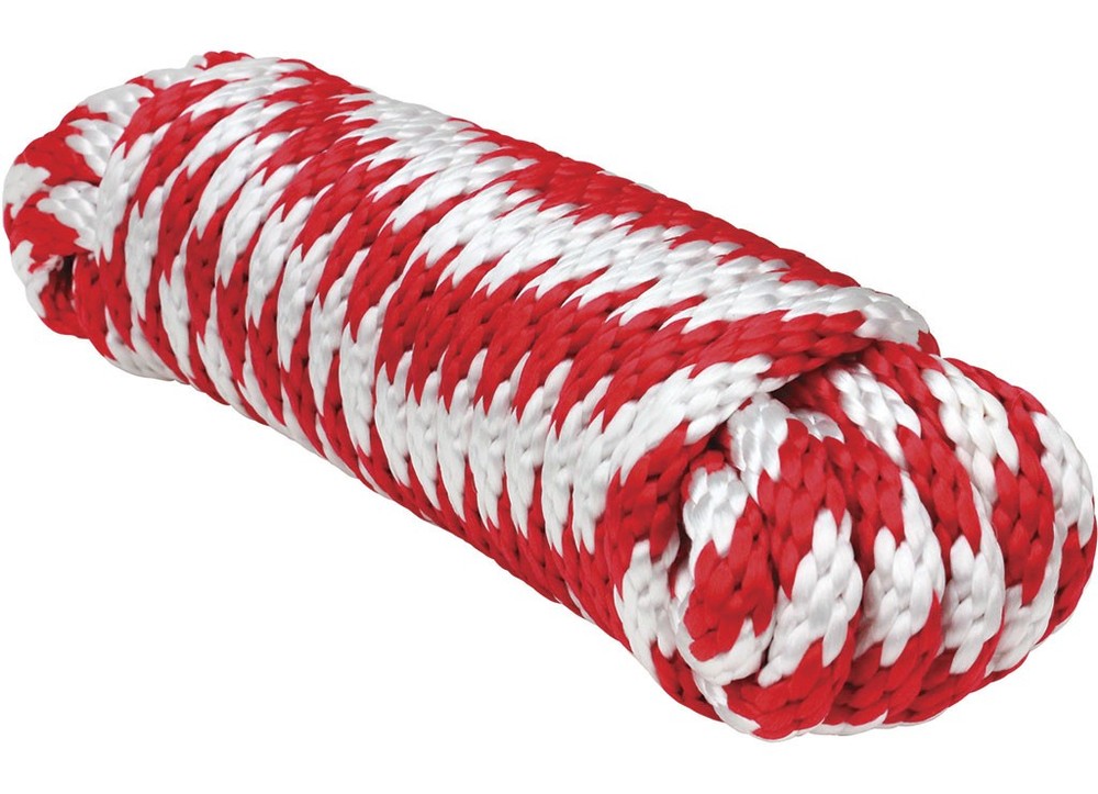 Extreme Max 3008.0189 Solid Braid MFP Utility Rope - 5/8" x 100', Red/White