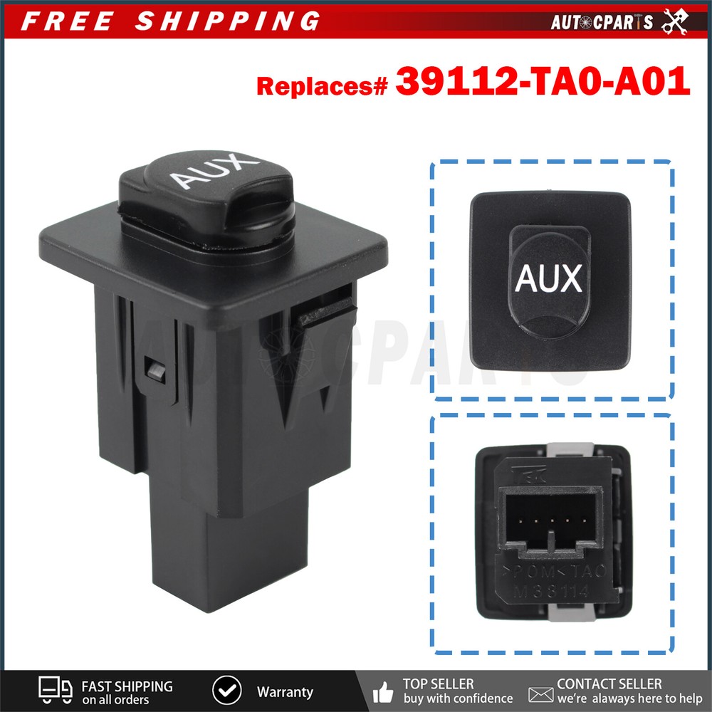 Auxiliary Input Jack For HONDA ACCORD AUX SWITCH AUXILIARY PLUG 2008-2011 MODELS