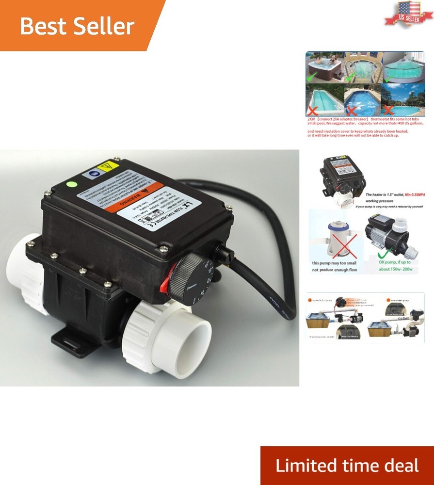 Adjustable 2kW Hot Tub Heater with Thermostat - Efficient 110V Solution