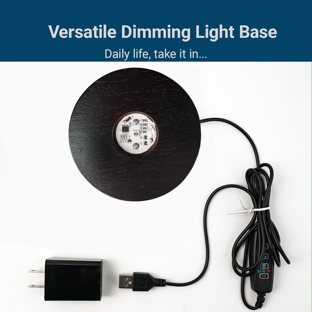 FuoiCorn LED Light Base with Timer for Crystal Art Dark Black