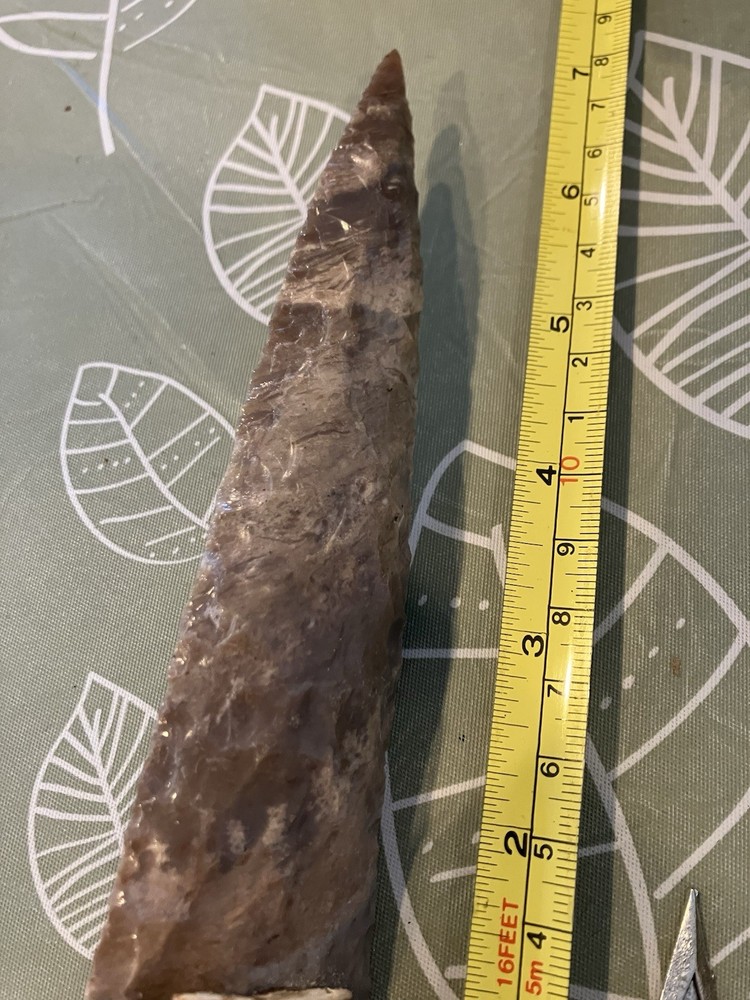 Handmade 13" Flint Knapped Stone Knife Handle Primitive Style,EXTRAS