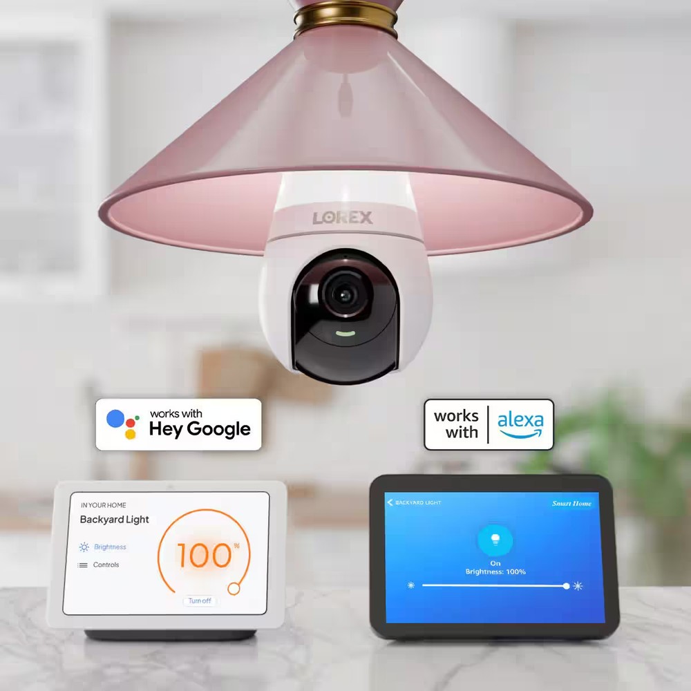 Lorex - 2K Wi-Fi Smart Lightbulb Camera - White