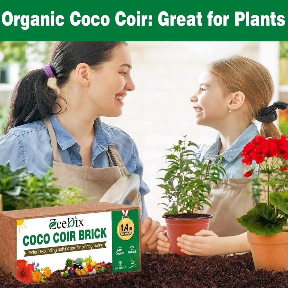 10-Pack Coco Coir Bricks: Biodegradable Planting Solution, 2.1 Gal Each