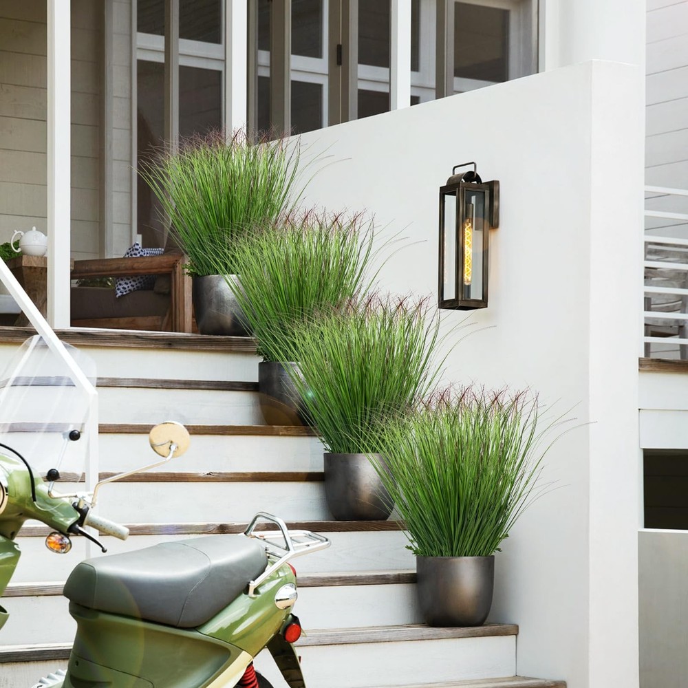12Pcs Artificial Grass Plants, Faux Shrubs Wheat Grass, Artificial Tall Grass...