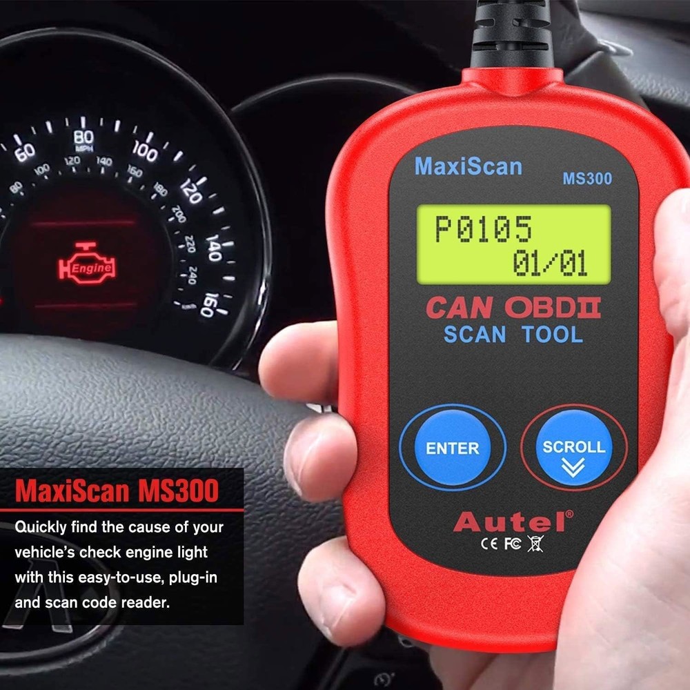 Autel MS300 OBD2 Scanner Code Reader Turn Off Check Engine Light Car Diagnostics