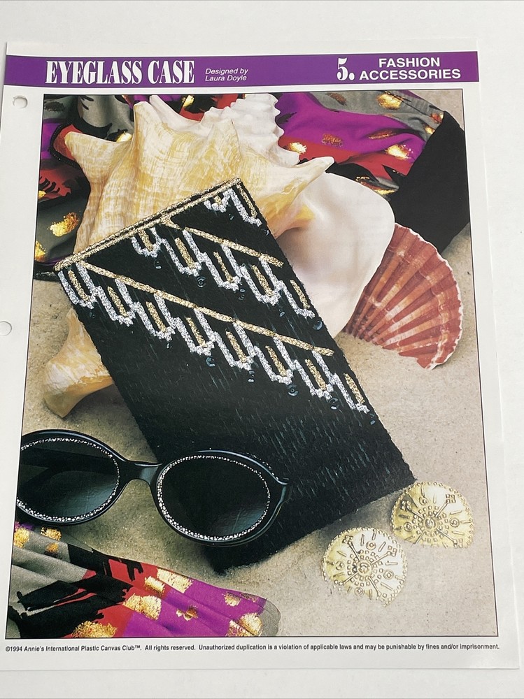 Annie's Attic Evening Eyeglass Case  Plastic Canvas Pattern