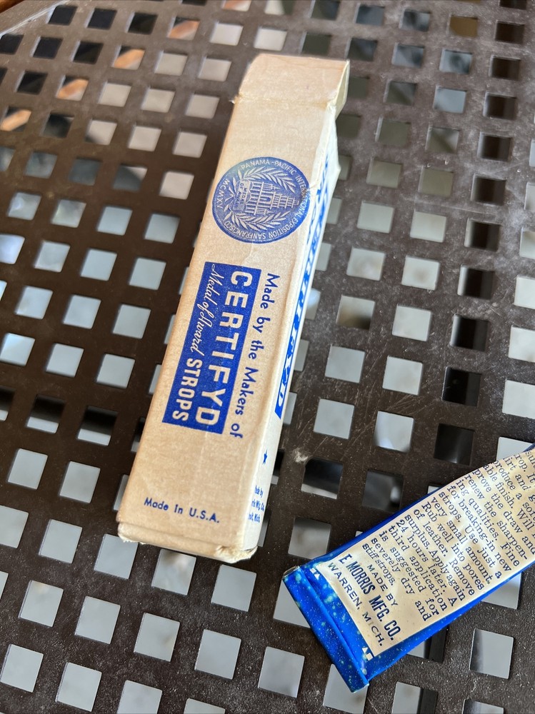 Vintage Certifyd Strop Dressing In Original Box For Razor Strops