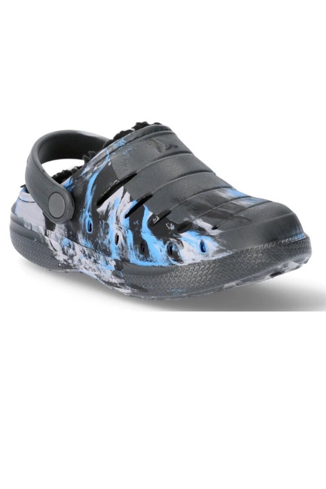 Rugged Shark Boys Casual Lined Clogs Black Blue Size 12 ($)