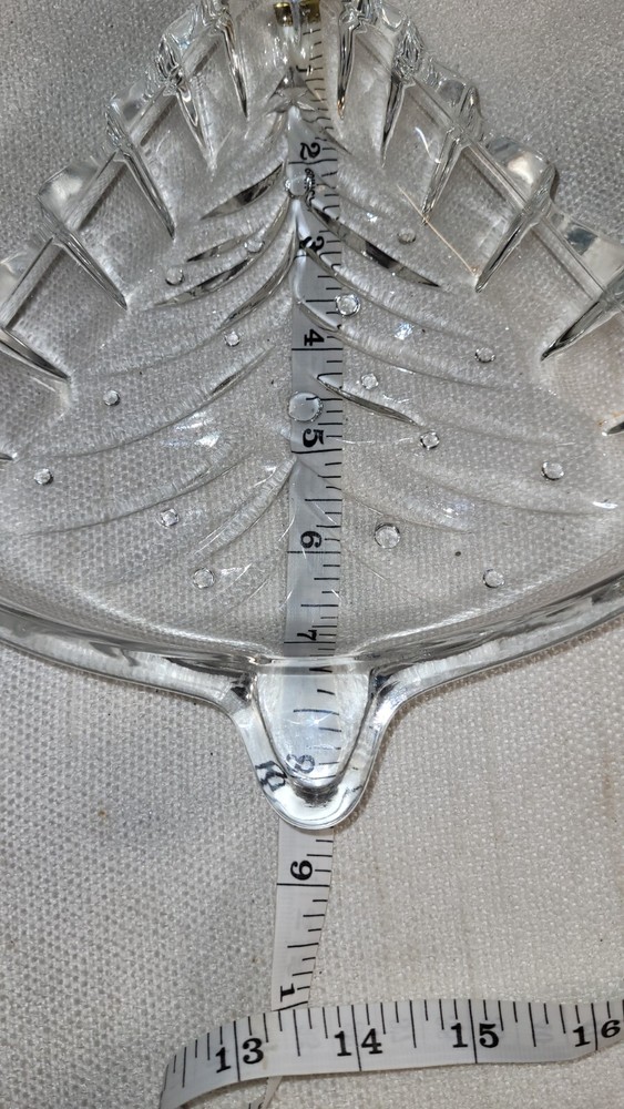 Pressed Glass Crystal Christmas Tree Candy Dish