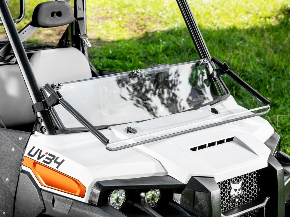 SuperATV Scratch Resistant Flip Down Windshield Bobcat UV34 -Clear