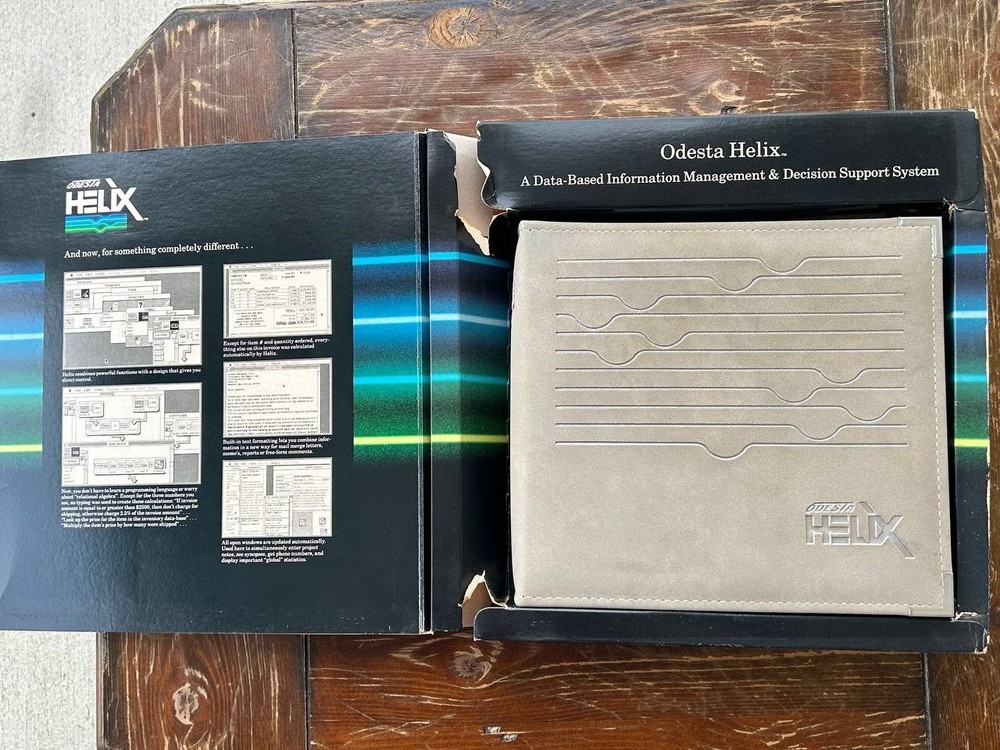 Odesta HELIX software for Apple Macintosh 1984 year. Vintage software