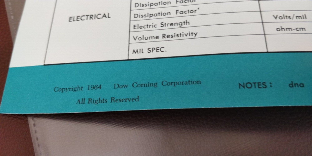 1964 DOW CORNING ~ Selection Guide to Electronic Materials
