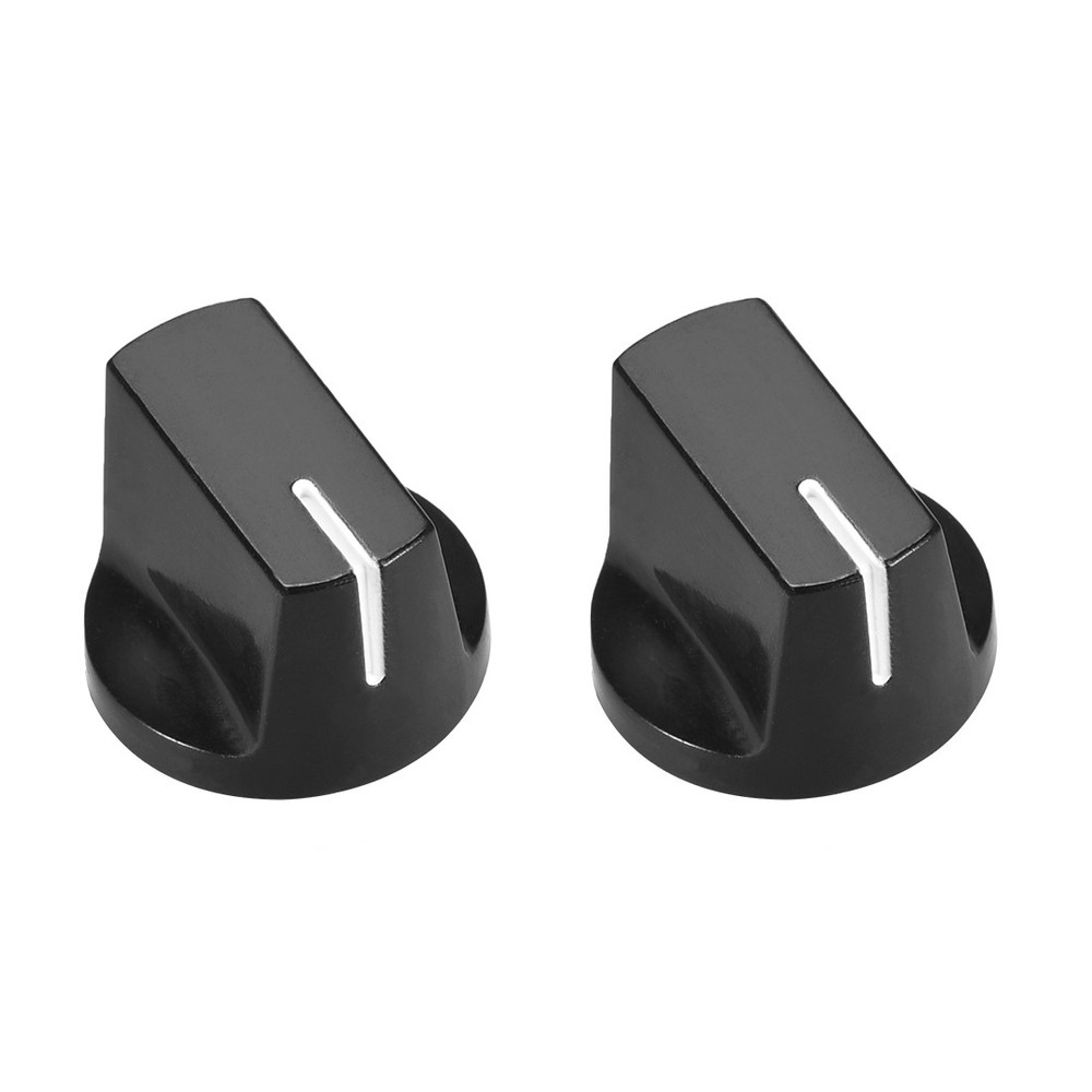 2pcs, 6.4mm Potentiometer Control Knobs For Guitar Volume Tone Knobs Black