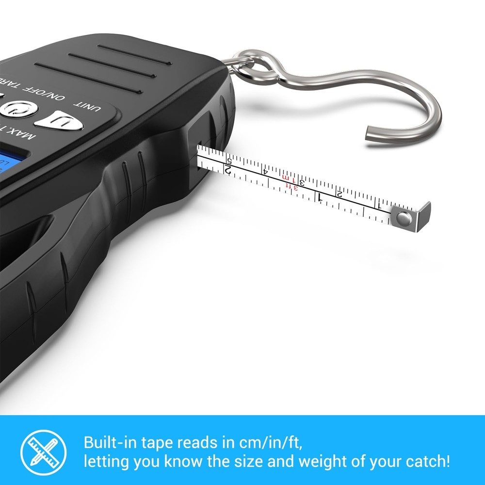 Dr.meter Fish Scale - Upgraded Backlit LCD Display Digital with Black