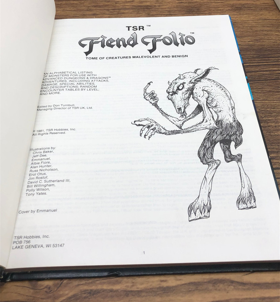 Advanced Dungeons & Dragons: Friend Folio 1981