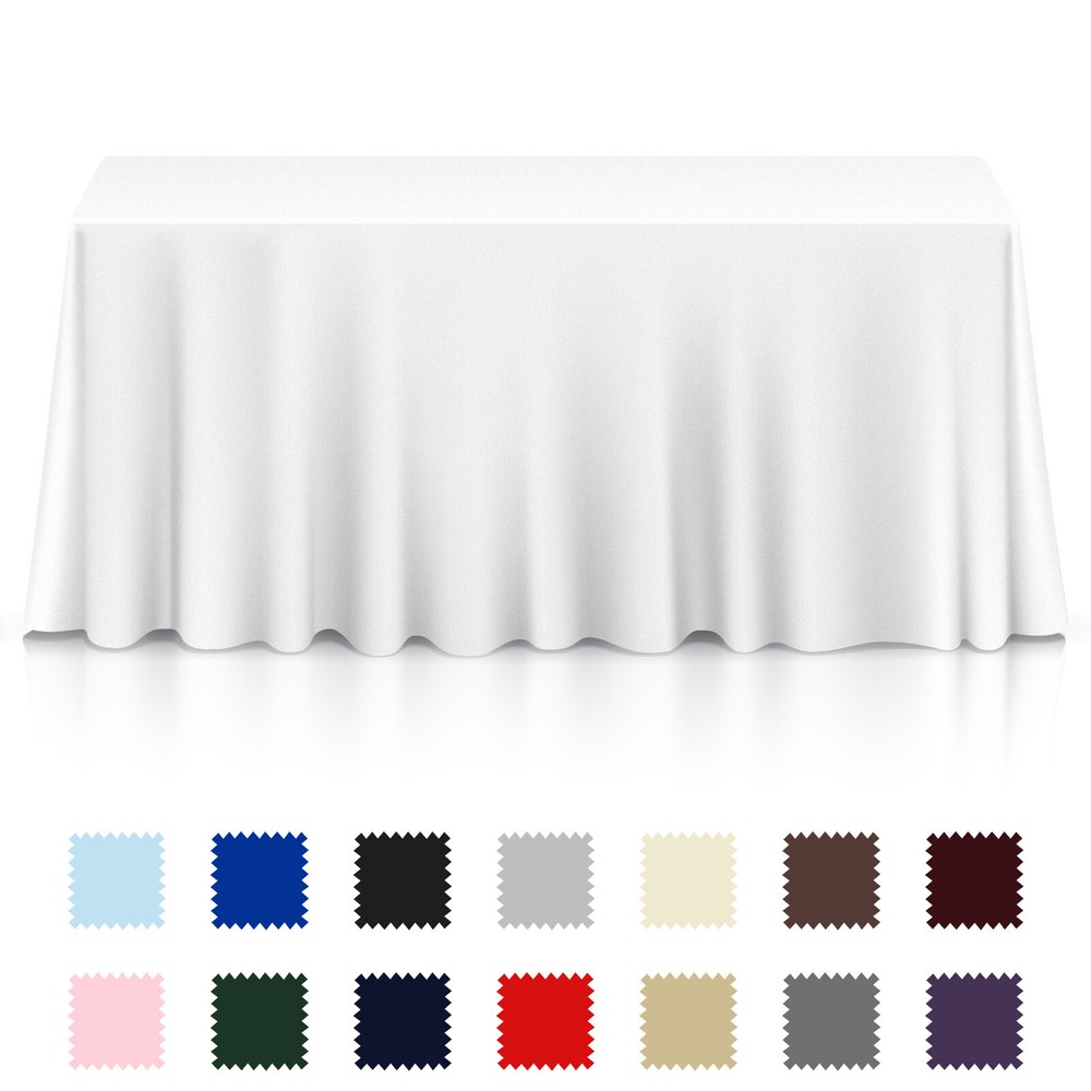 10pk Rectangular Wedding Banquet Polyester Fabric Tablecloth
