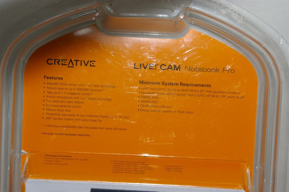 Creative Live Cam Notebook Pro Webcam NEW