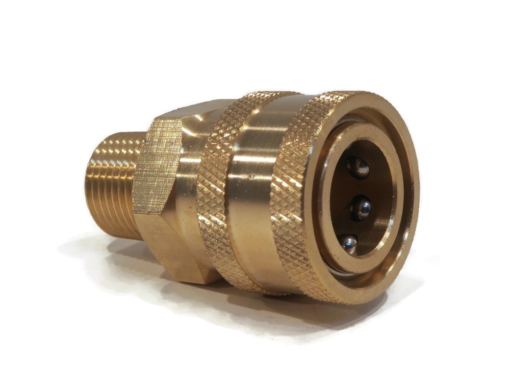 3/8" MPT Brass Quick Connect Coupler for Quickly Disconnecting Hose Lines Socket