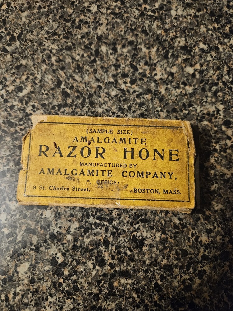 Antique Amalgamite Razor Hone - Sample Size with Original Box