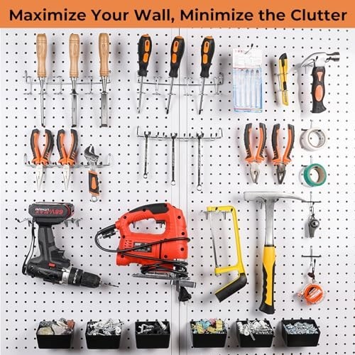 320PCS Pegboard Organizer Kit - Hooks & 20 Bins for Tool Storage, Garage Wall Us
