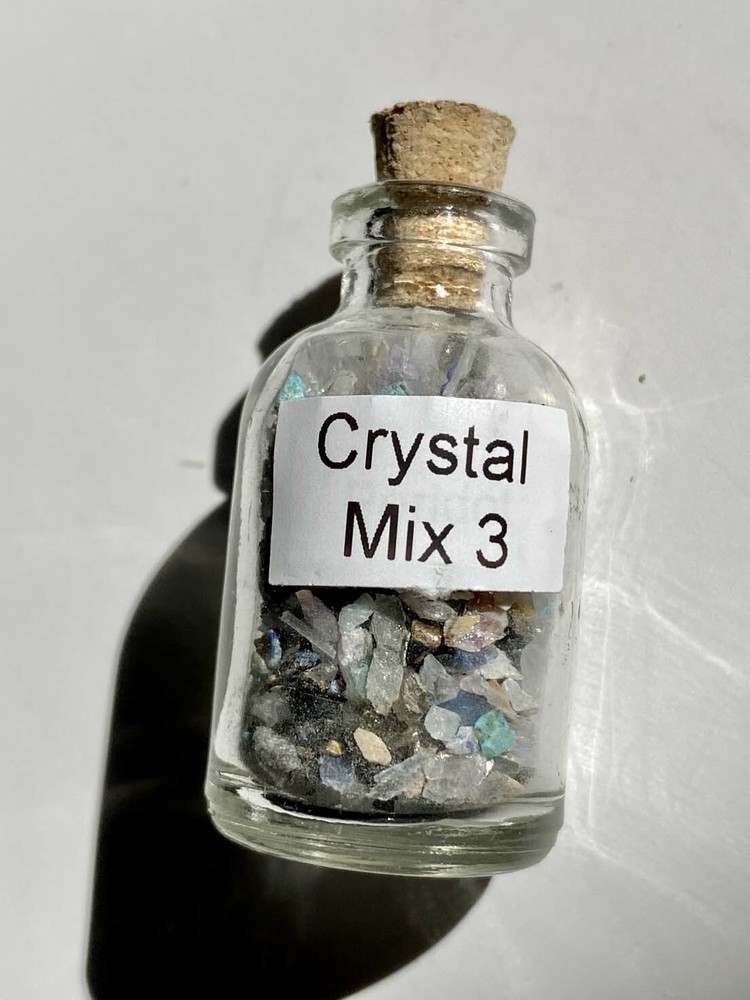 Crystal Mix #3 Gemstones Mini Gemstone Bottles with 24 Different Crystals