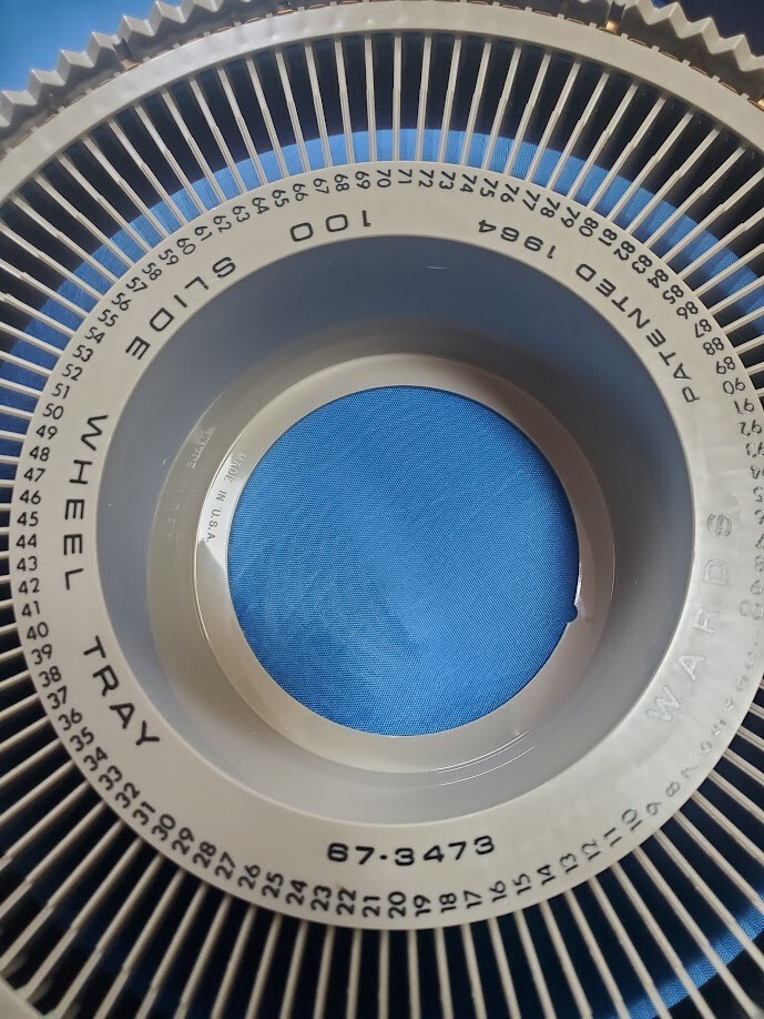 Two 1960's Montgomery Ward 100 Slide Wheel Trays 67-3473