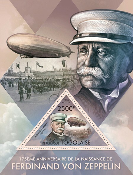 2013 TOGO MNH. FERDINAND VON ZEPPELIN |  Michel Code: 5025 / Bl.823