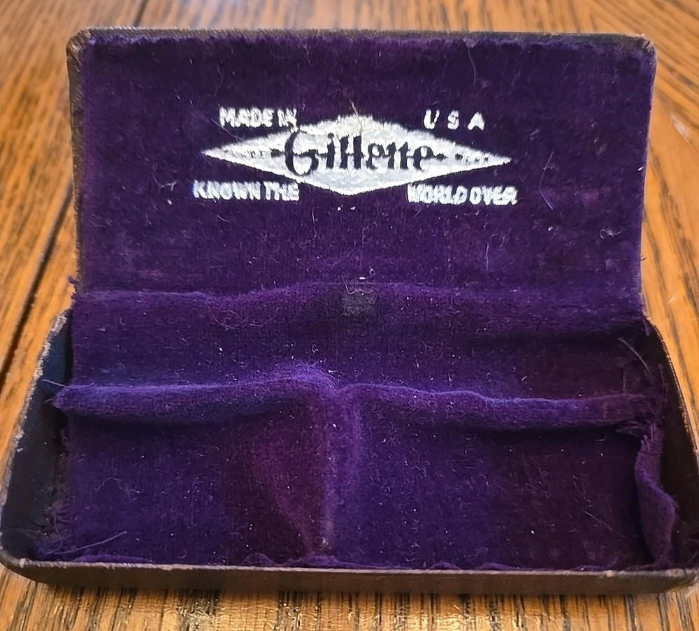 Vintage Gillette Razor Box Velvet Lined,  Empty (#5)