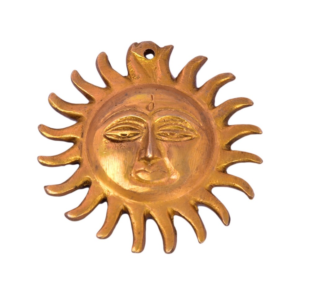 Brass Sun Small Wall Hanging - Celestial Wall Decor