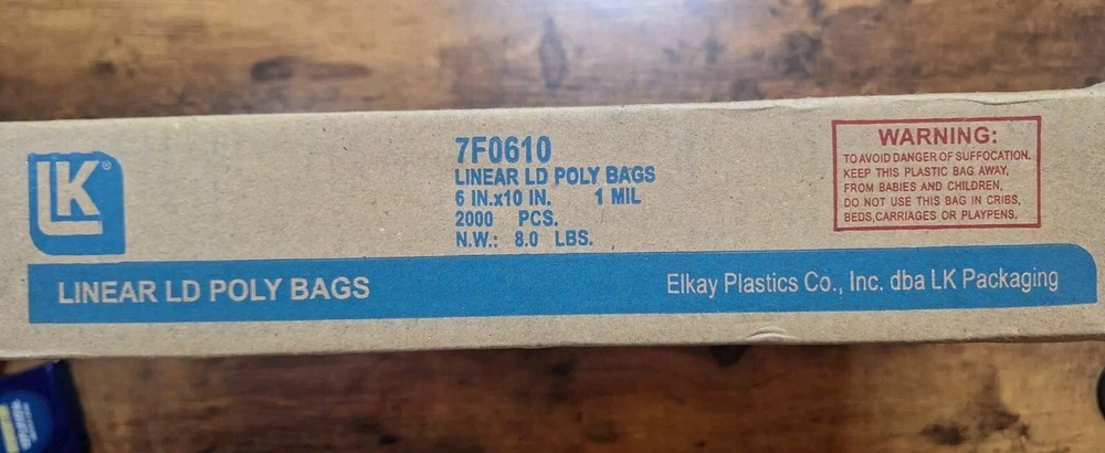 2000 Pc 6" X 10" - 1 Mil Clear Linear LD Poly Bags