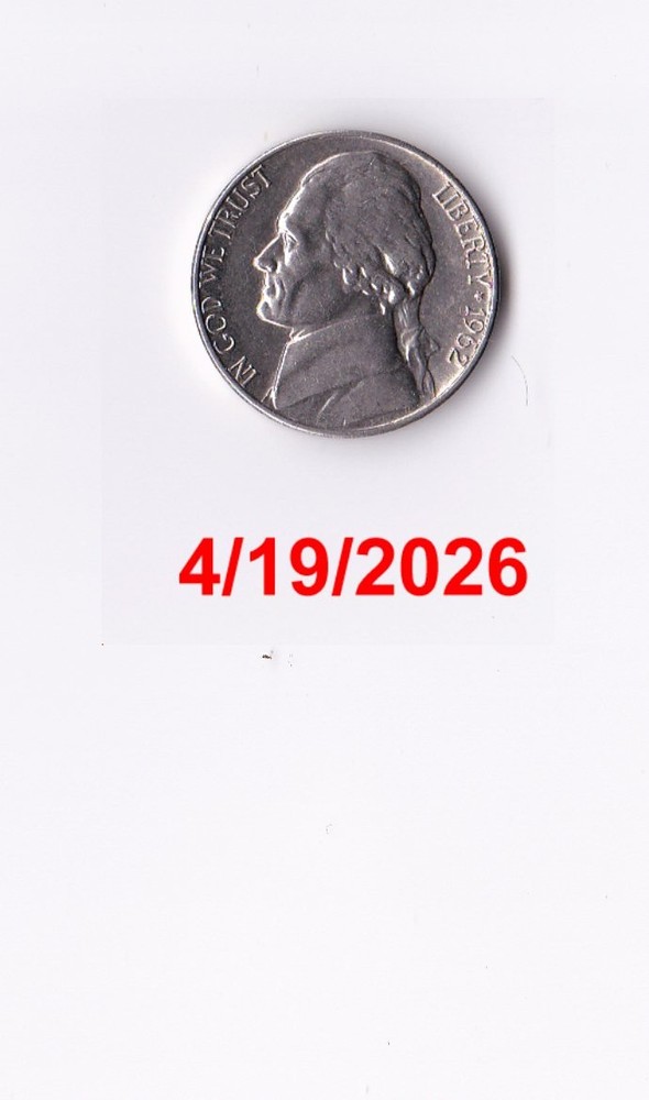 1962P JEFFERSON NICKEL SEMI-KEY!Circulated!