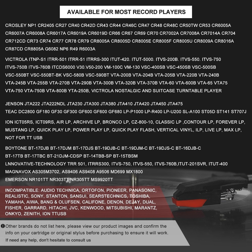 JUKFITA Record Player Needle, 4 Pack Ruby Turnable Stylus Replacement for...