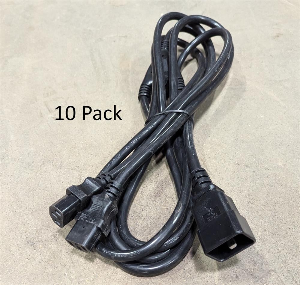 10-Pack Generic C20 to Dual C13 Power Cable