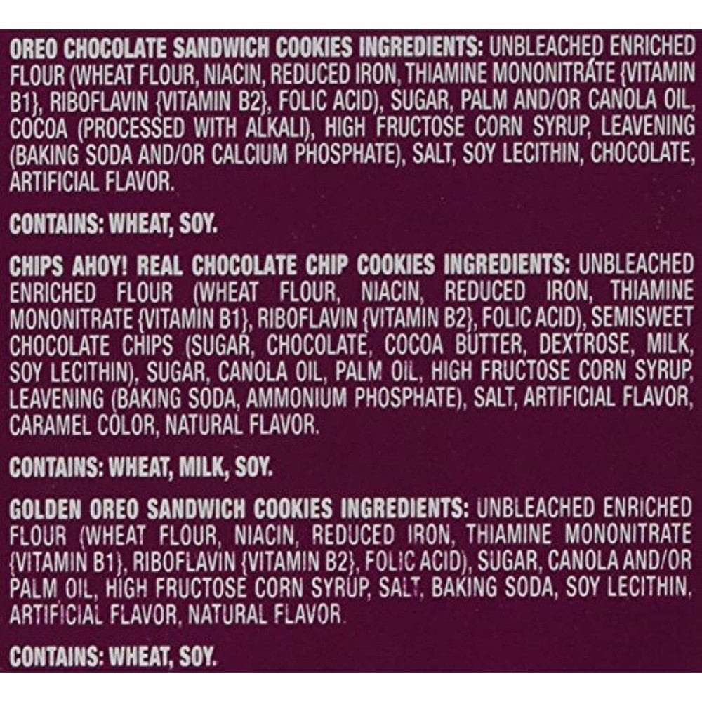 Nabisco Cookie Variety Pack, 60 Count