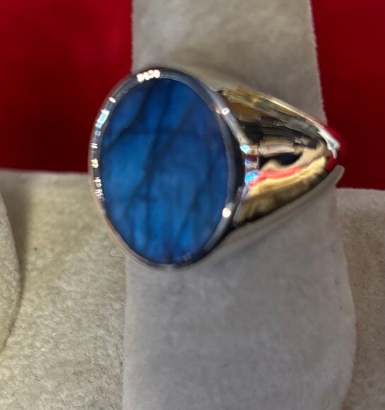 mens sterling silver ring Size 12 Labradorite