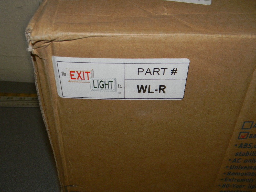 Exit Light Company Exit Sign, Wet Listed - Red LED - White Housing, Model WL-R