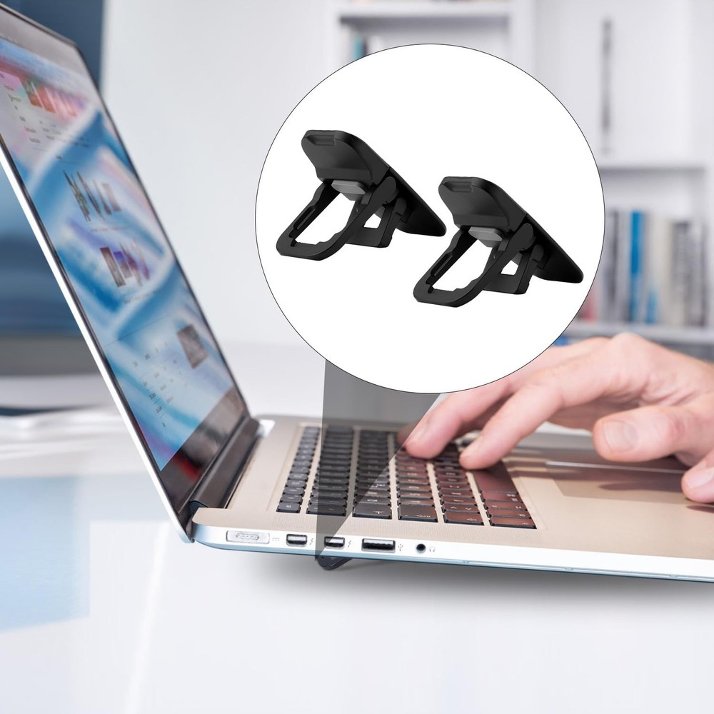 2pcs Flip Computer Keyboard Stand for Desktop, Mini Laptop Cooling Leg black