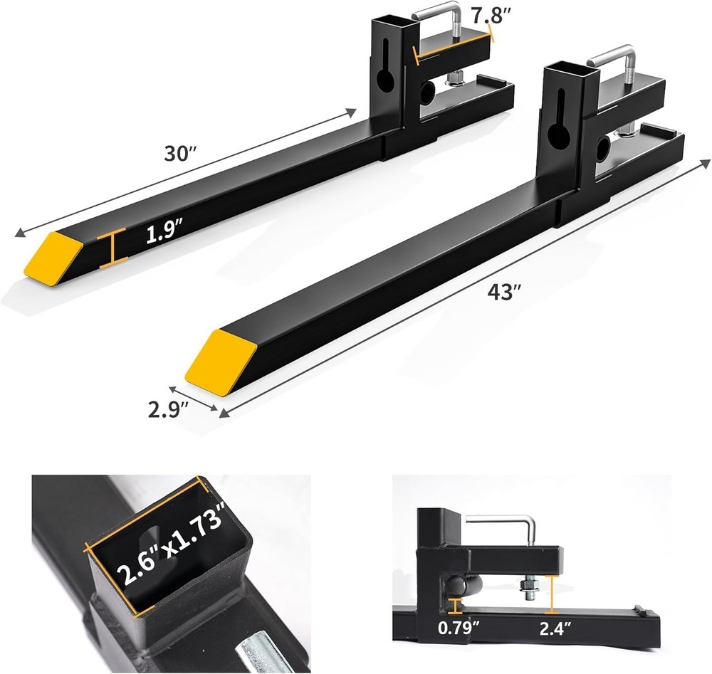 60" Clamp on Forks - Versatile Skid Steer Loader Attachments
