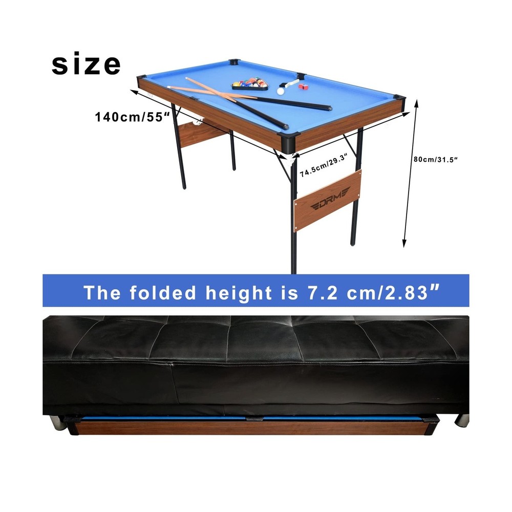 DRM 55Inch Multi Function 3 in 1 Combo Game Table, Folding Pool Table/Billiar...