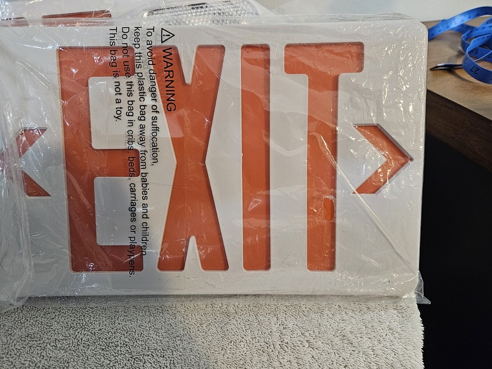TANLUX Red Exit Sign with Emergency Lights, LED Emergency Exit Light