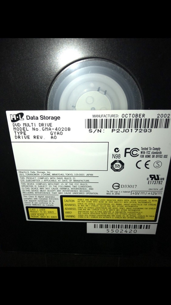 Hitachi H-L Data Storage DVD Multi Drive Recorder CD Rewritable GMA-4020B