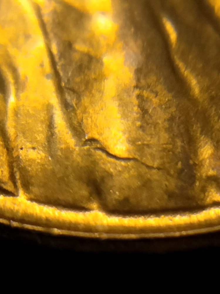 1956 P Lincoln Wheat Cent Retained Die Breaks Error