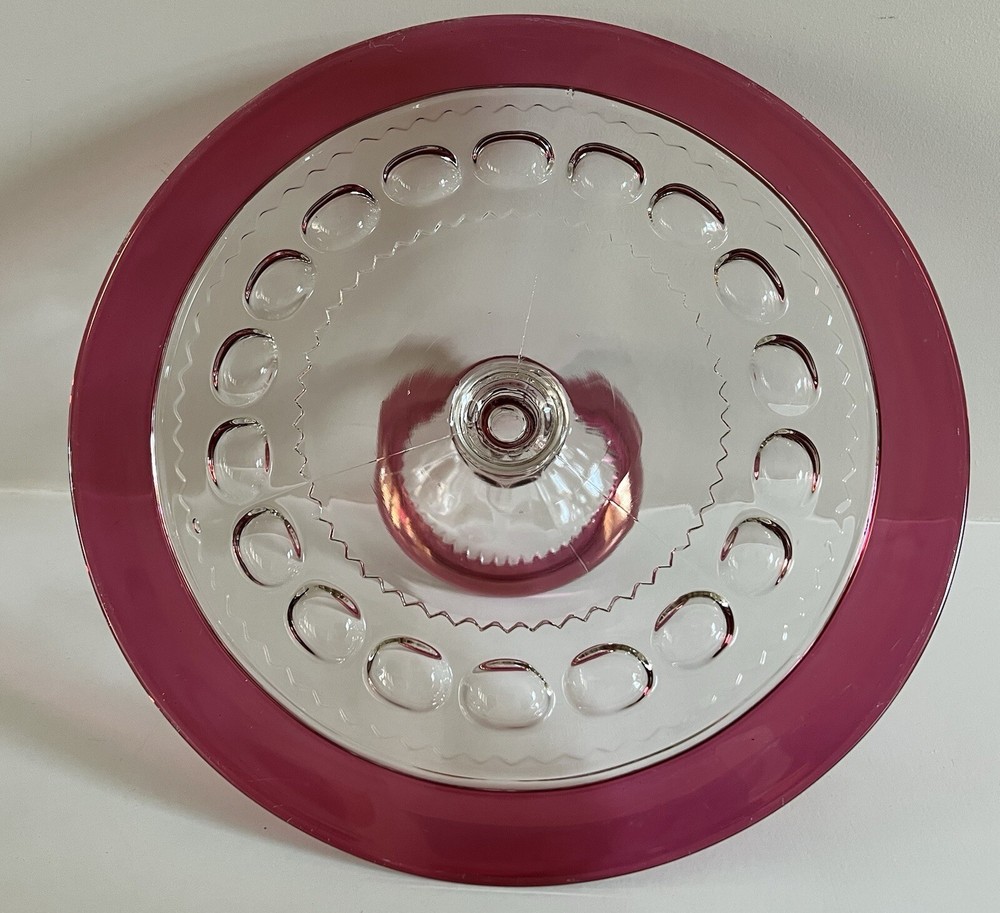 Tiffin Glass King's Crown Ruby Flashed Pedestal 12" Cake Stand