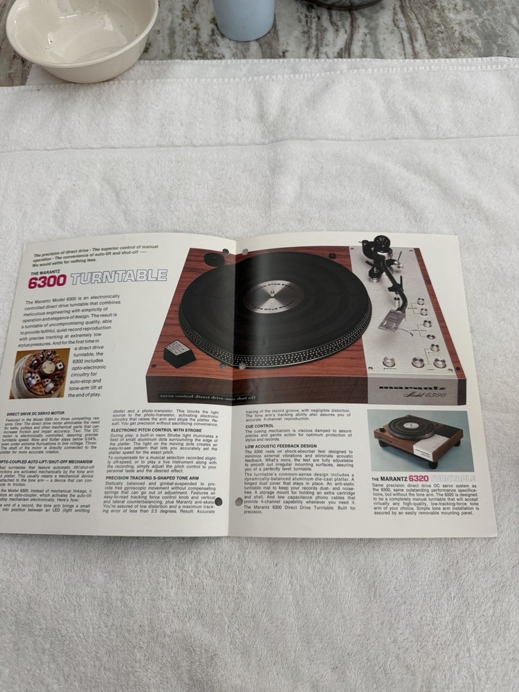 Marantz 6300 Turntable Brochure. Nice
