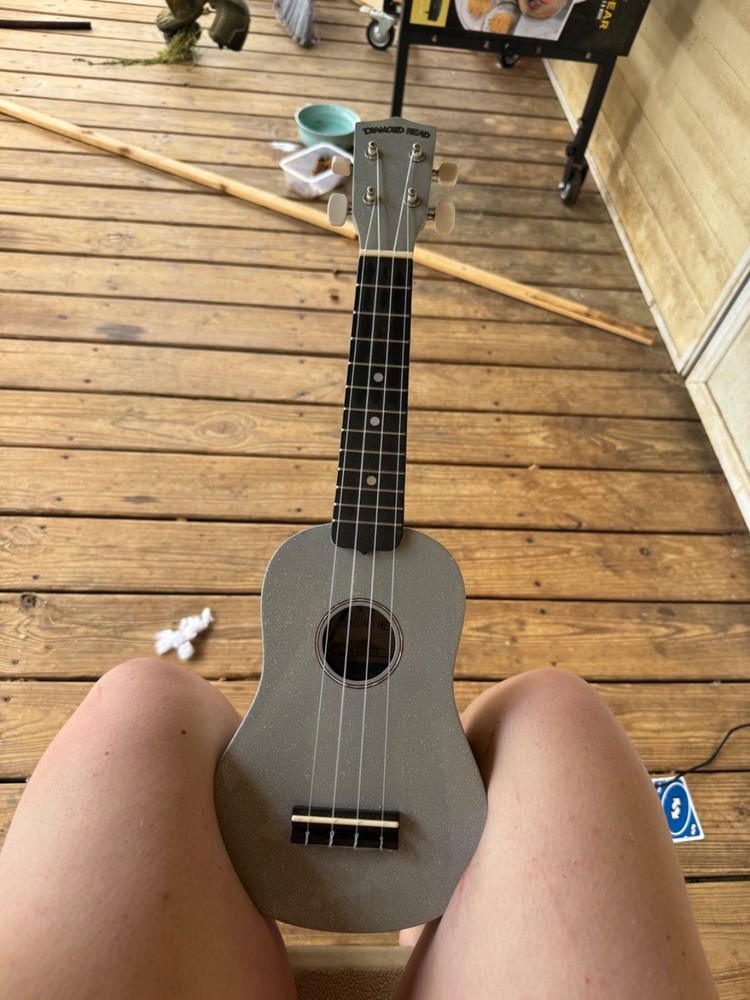 ukulele sparkly silver new