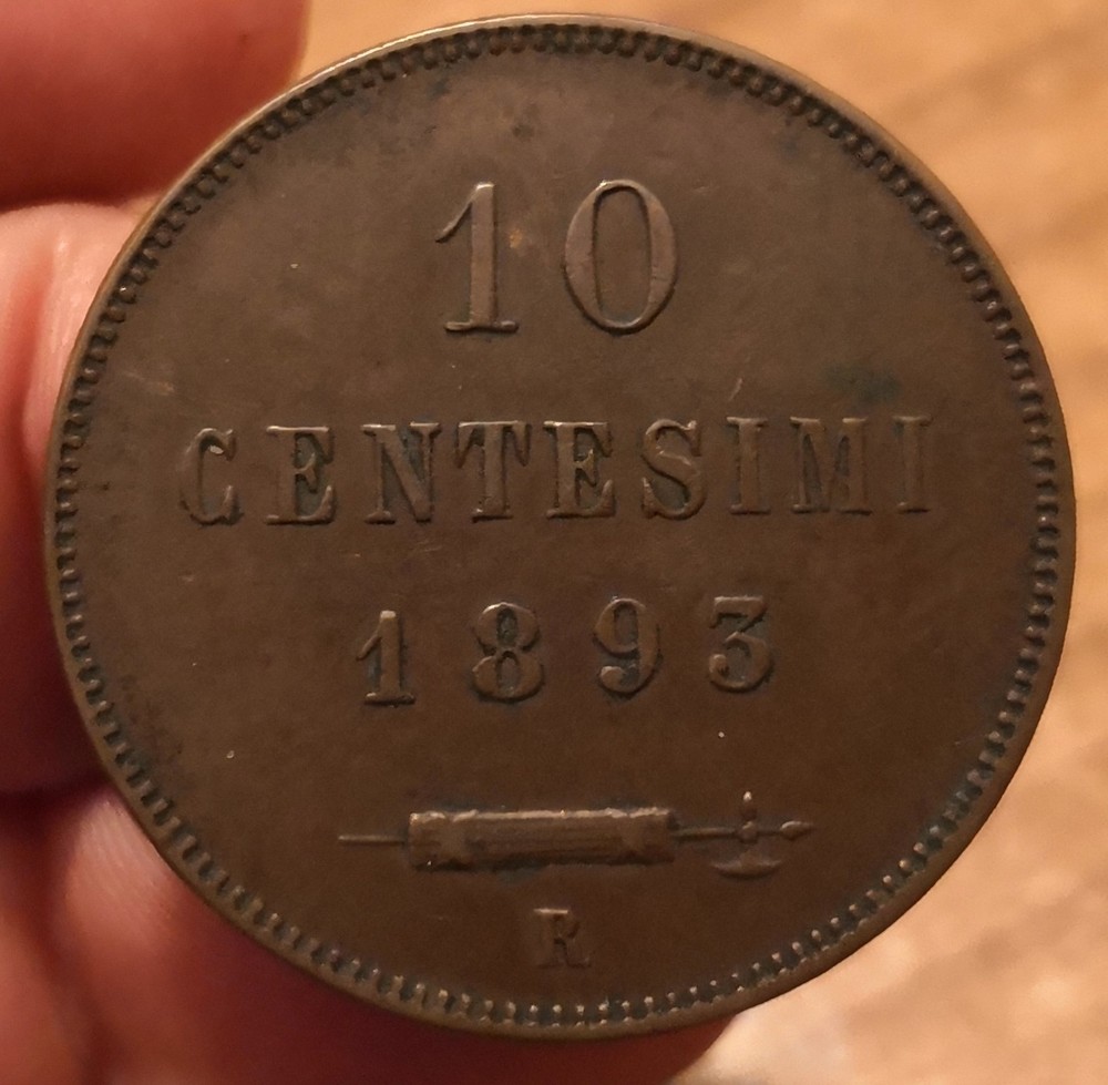 Coin 10 Cent 1893, San Marino, Excellent Condition, Ref. 8047