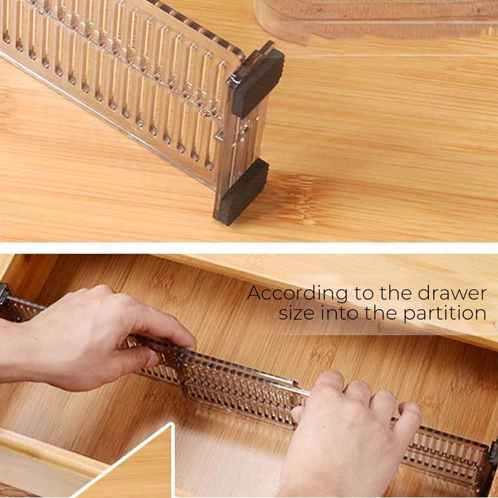 4Pcs Adjustable Drawer Organizer Divider Underwear Bra Socks Closet Separators