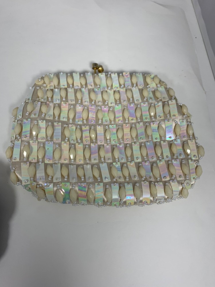 2 Vintage Beaded and shell small purses Clean