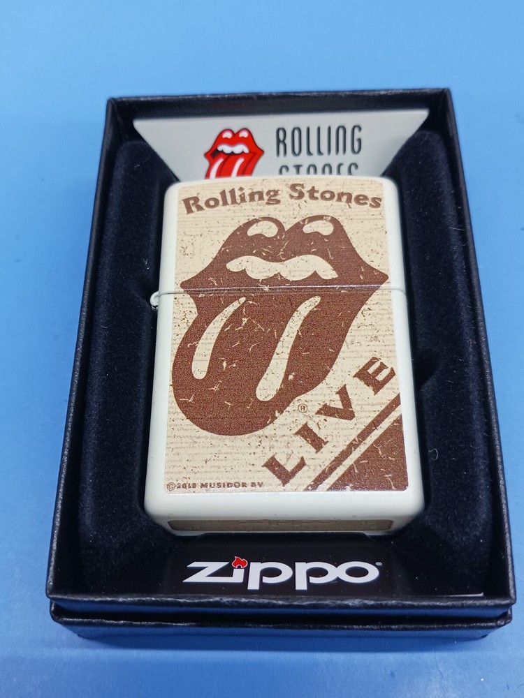 Zippo Rolling Stone Cream Matte Lighter 28018