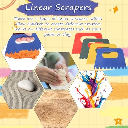8 Pack Texture Tools for Plaster Plastic Paint Scraper Tool Art Paint Scrapers